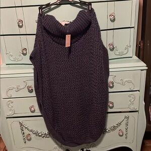 Women's Blue Poncho Sweater